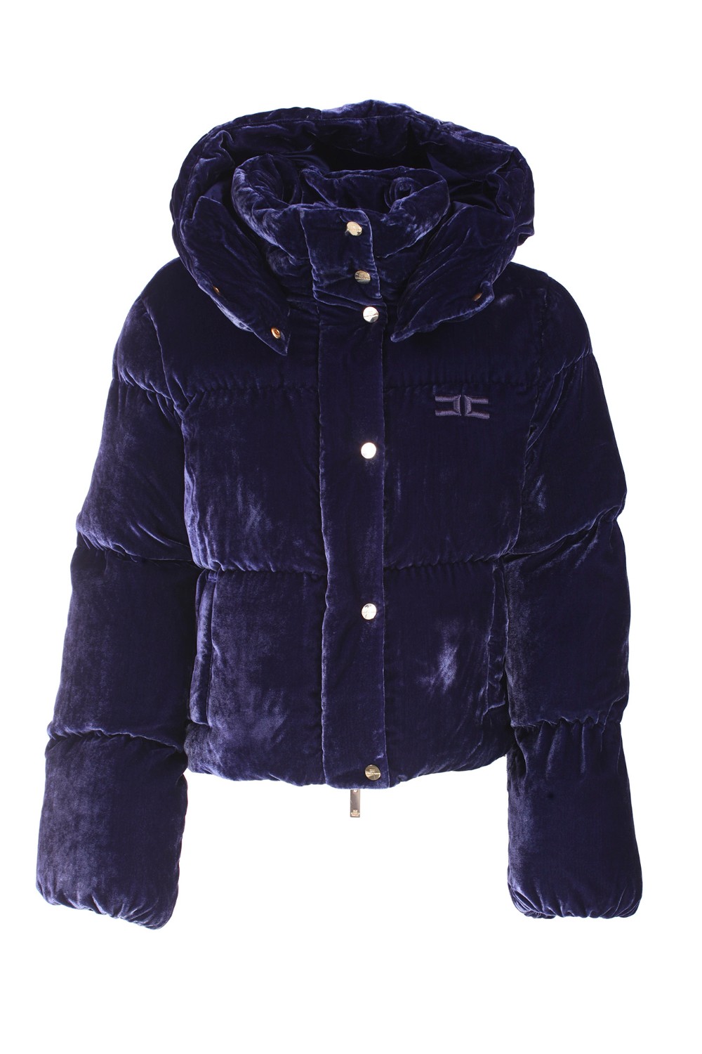 shop ELISABETTA FRANCHI  Piumino: Elisabetta Franchi piumino crop in velluto.
Piumino crop in velluto con collo a cratere. 
È caratterizzato da cappuccio staccabile e logo ricamato in tinta.
Fodera in vela in tinta.
Bottoni in metallo dorato.
Composizione: 75% Viscosa 25% Poliammide.
Fabbricato in Italia.. PI62D36E2-590 number 7860995
